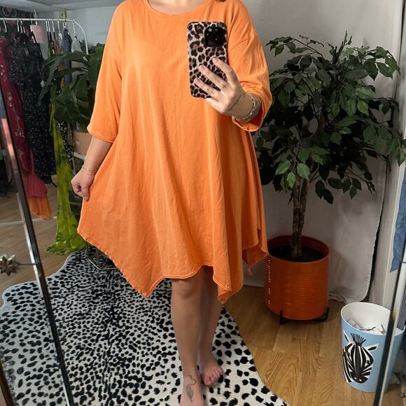 Free People Beach Kanah Tunic Asymmetric Dress Peach Size Medium - Picture 3 of 6